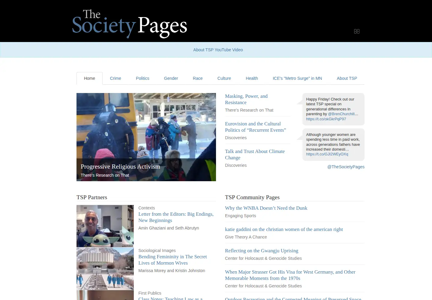 Screenshot of thesocietypages.org