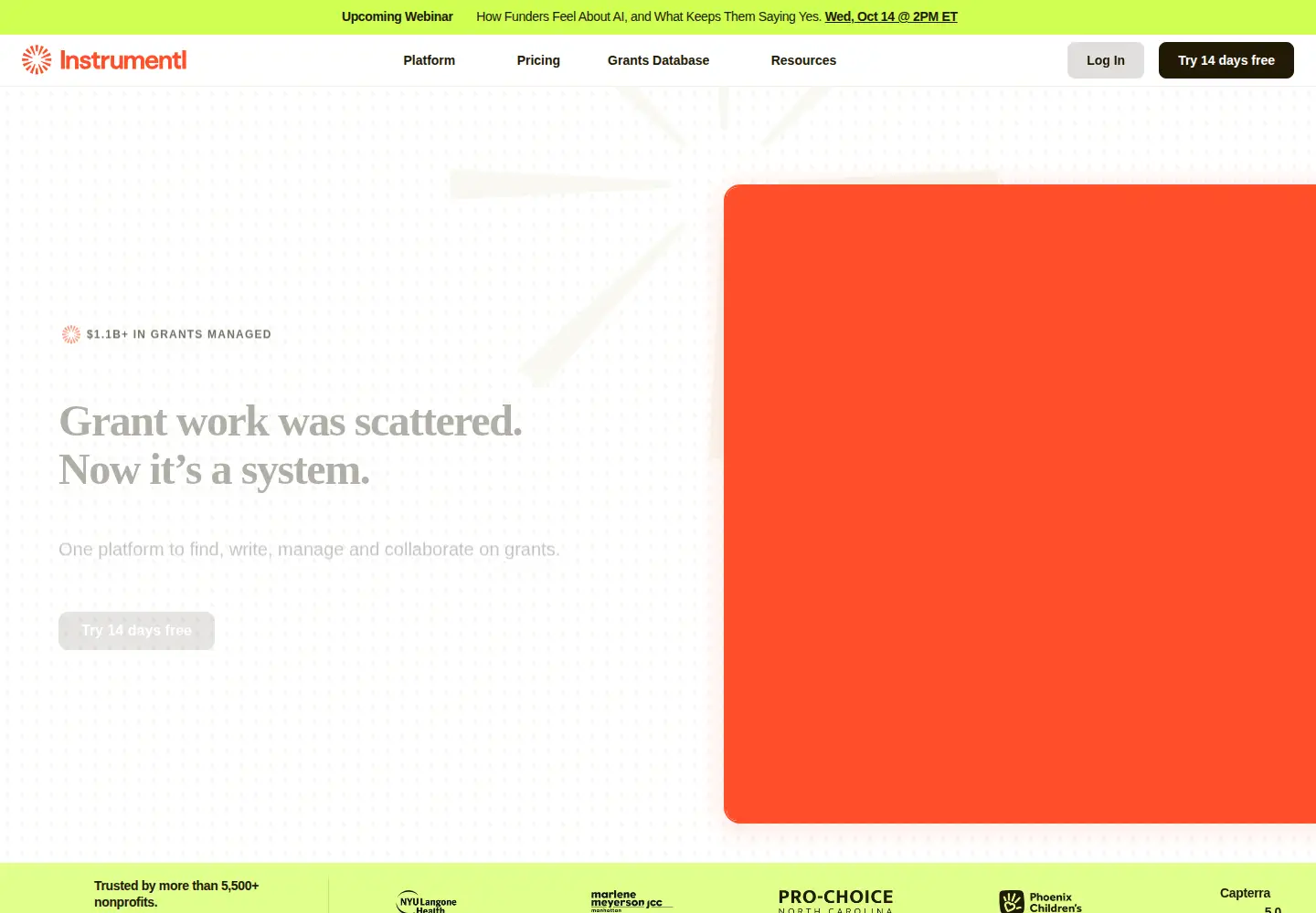 Screenshot of instrumentl.com