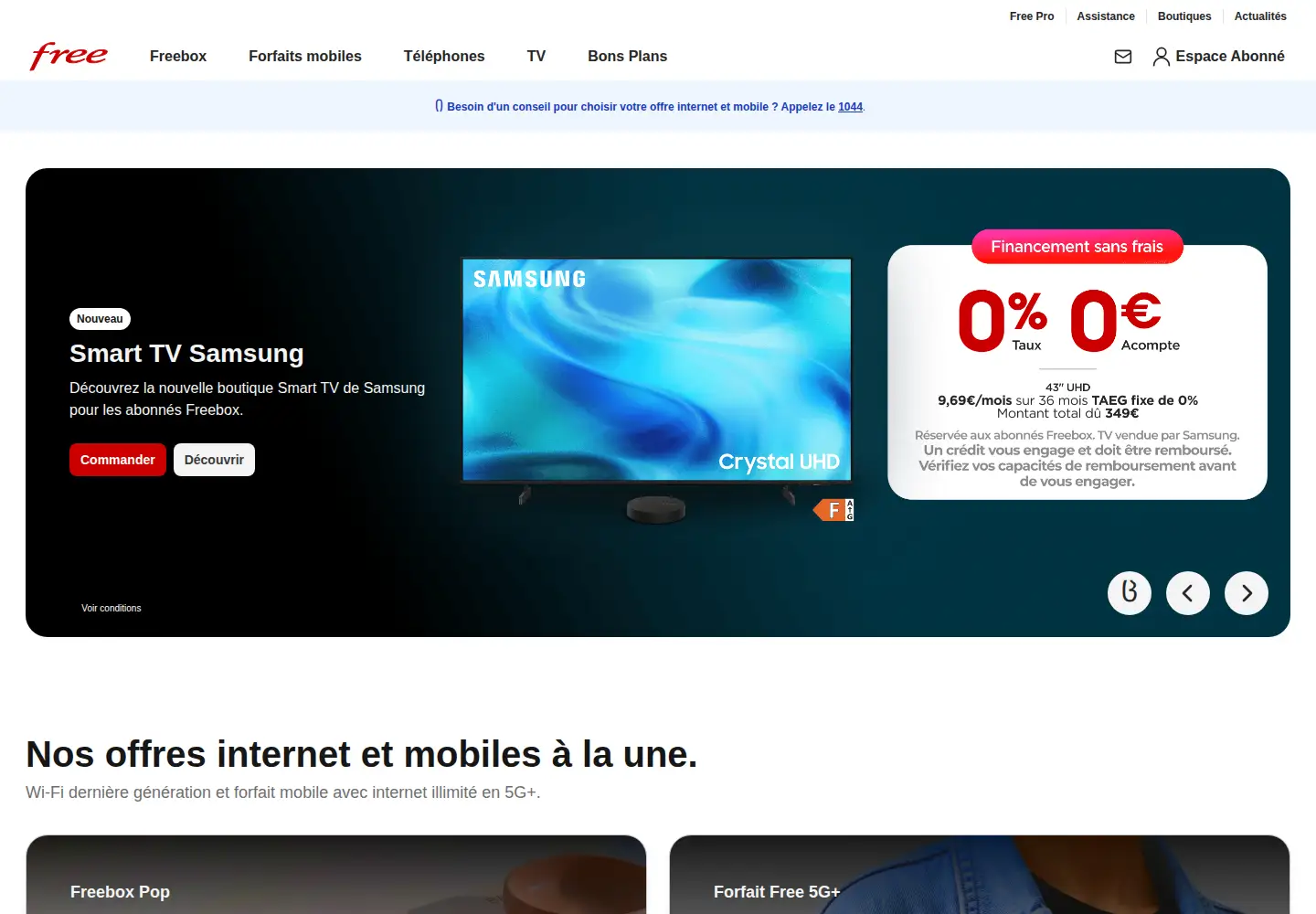 Screenshot of free.fr