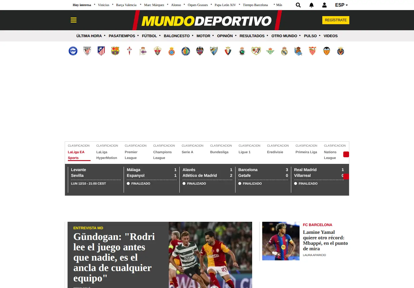 Screenshot of mundodeportivo.com