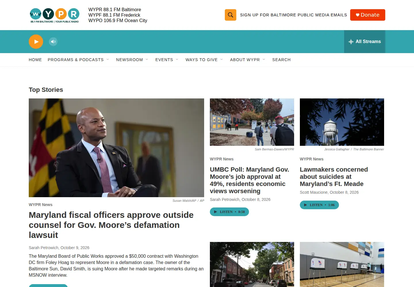 Screenshot of wypr.org