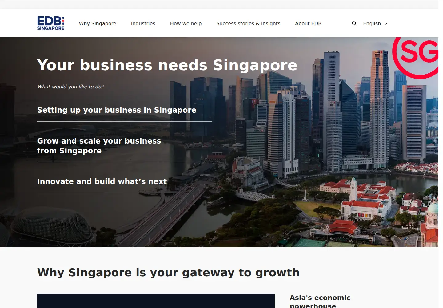 Screenshot of edb.gov.sg
