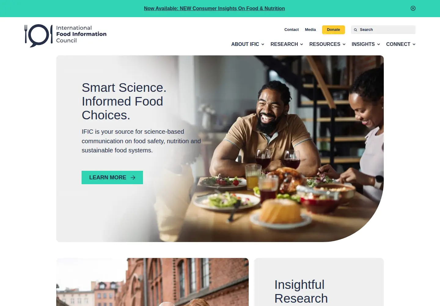 Captured homepage of foodinsight.org in the current scan