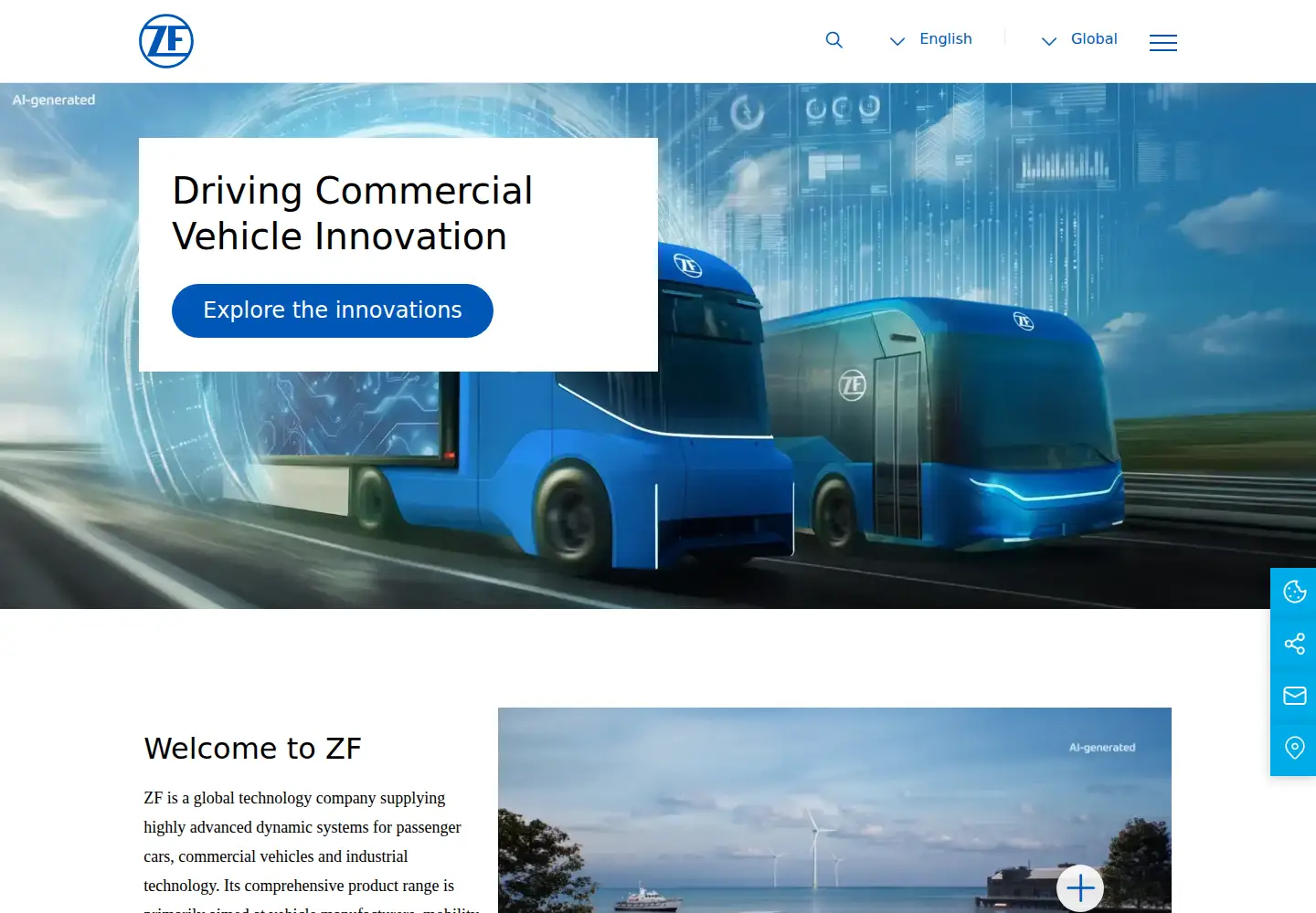 Screenshot of zf.com