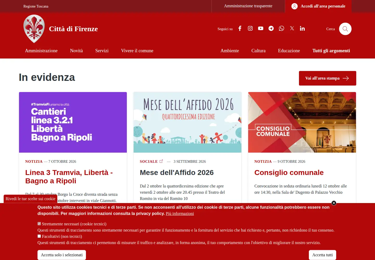 Screenshot of comune.fi.it