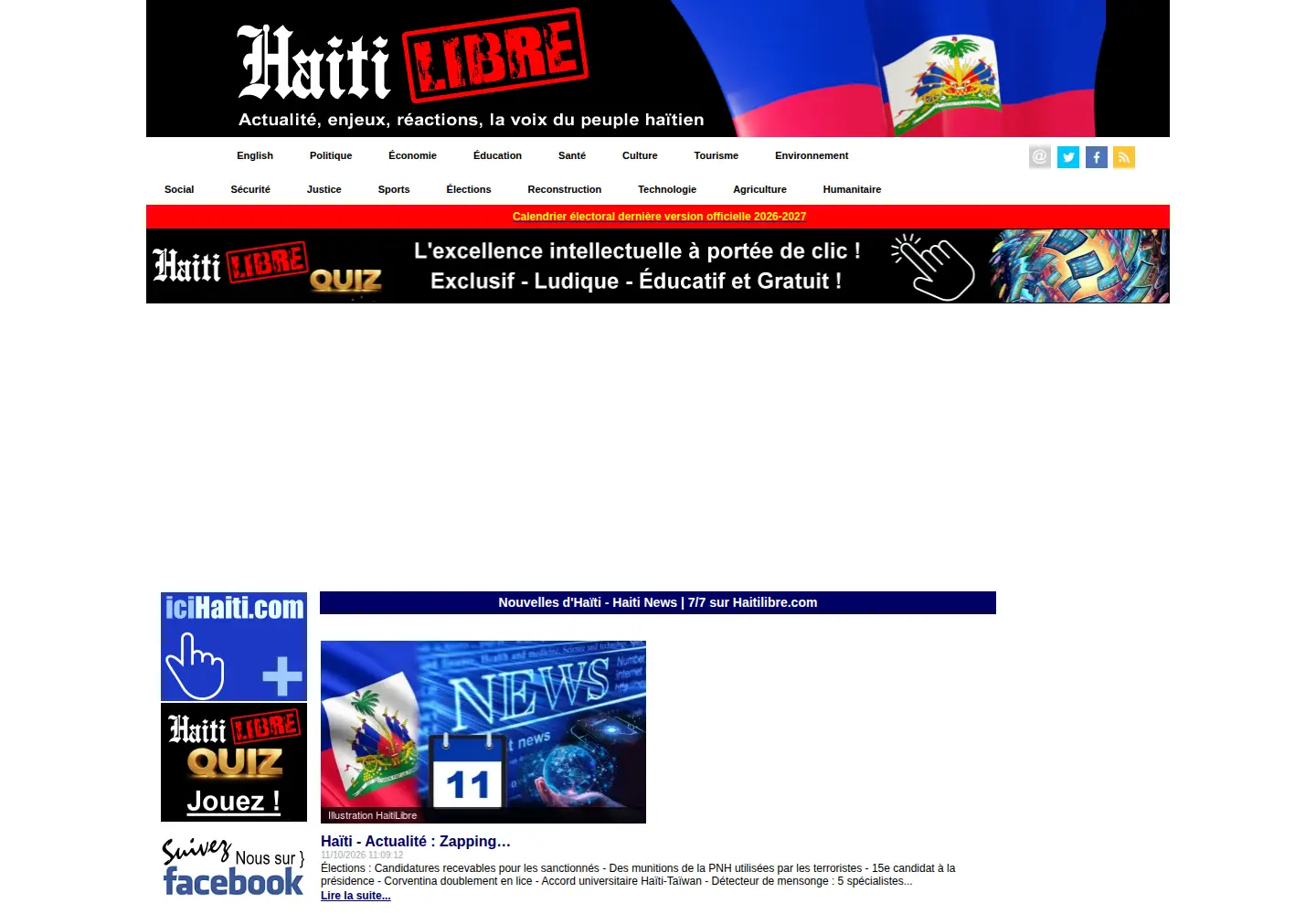 Screenshot of haitilibre.com