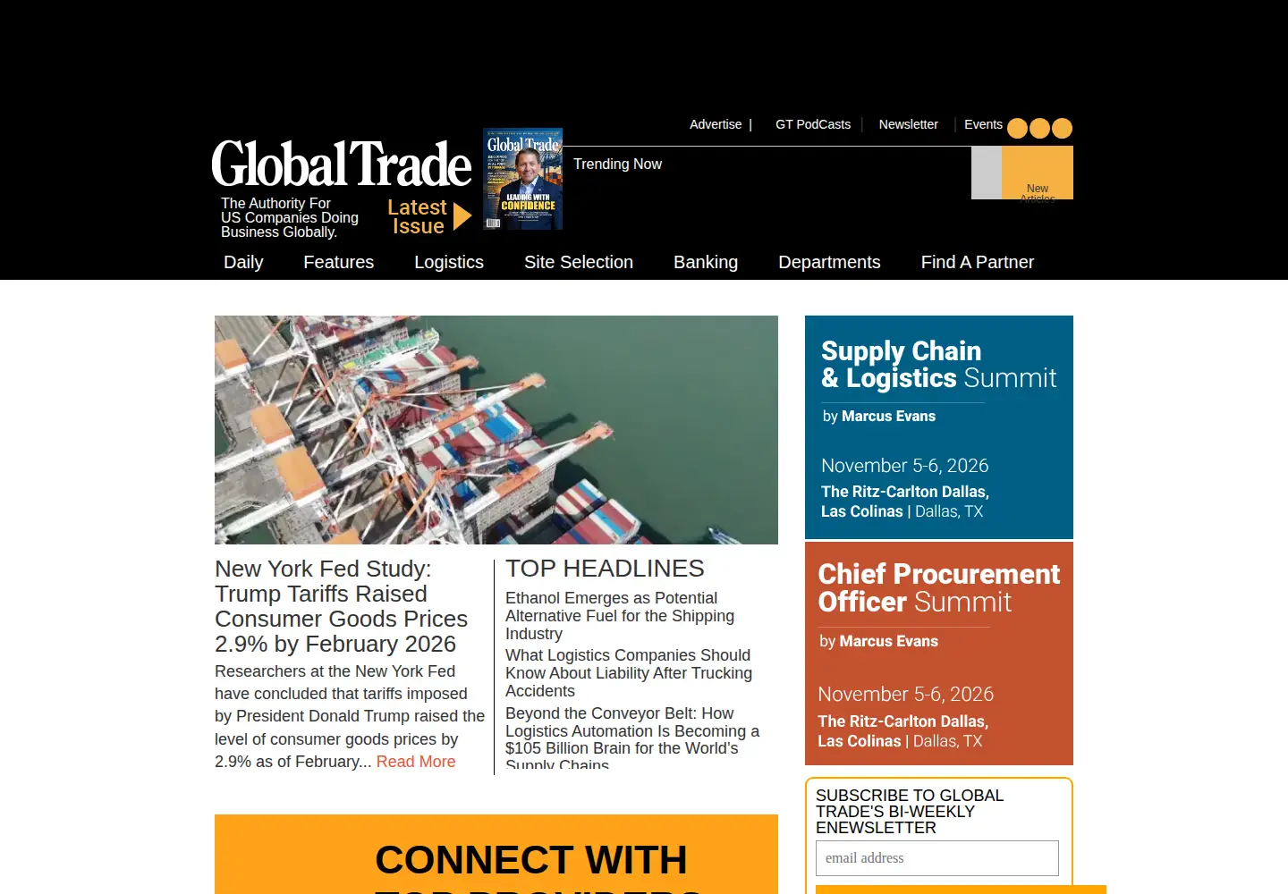Screenshot of globaltrademag.com