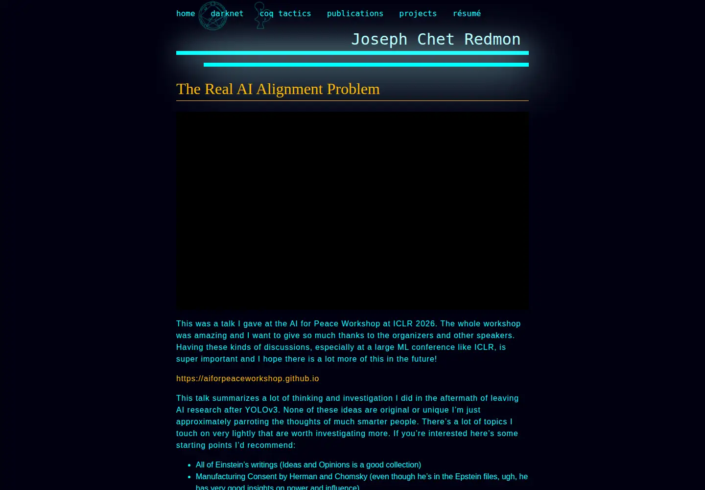 Screenshot of pjreddie.com