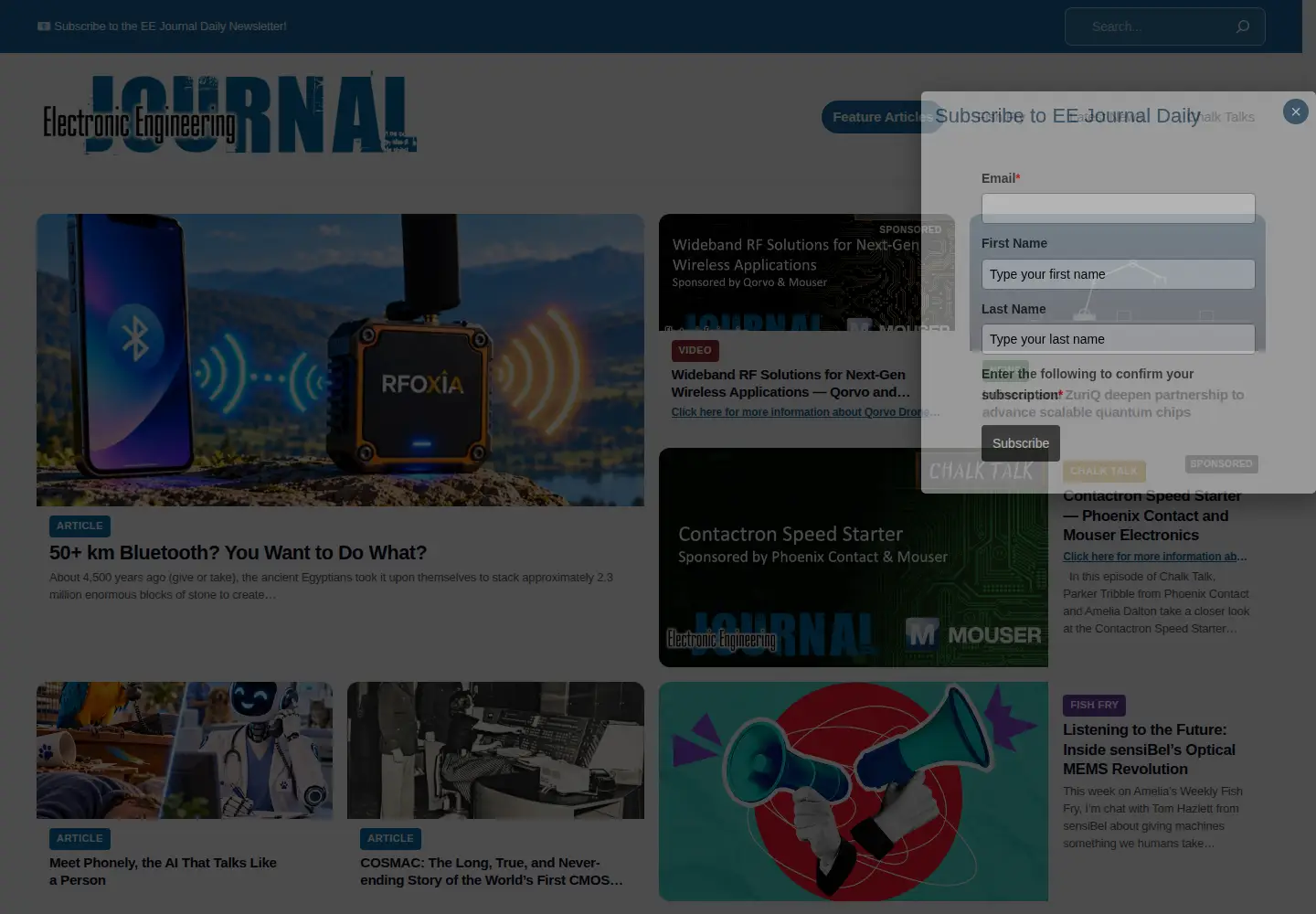 Captured homepage of eejournal.com in the current scan
