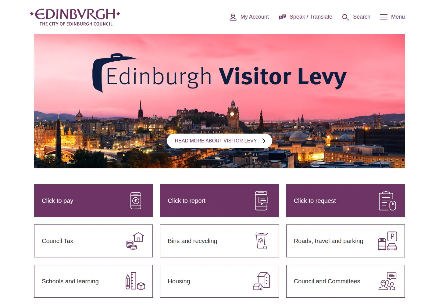 Screenshot of edinburgh.gov.uk