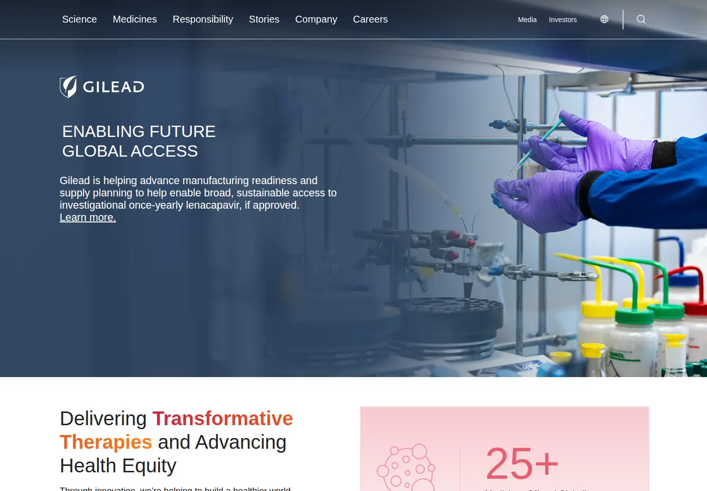 Screenshot of gilead.com