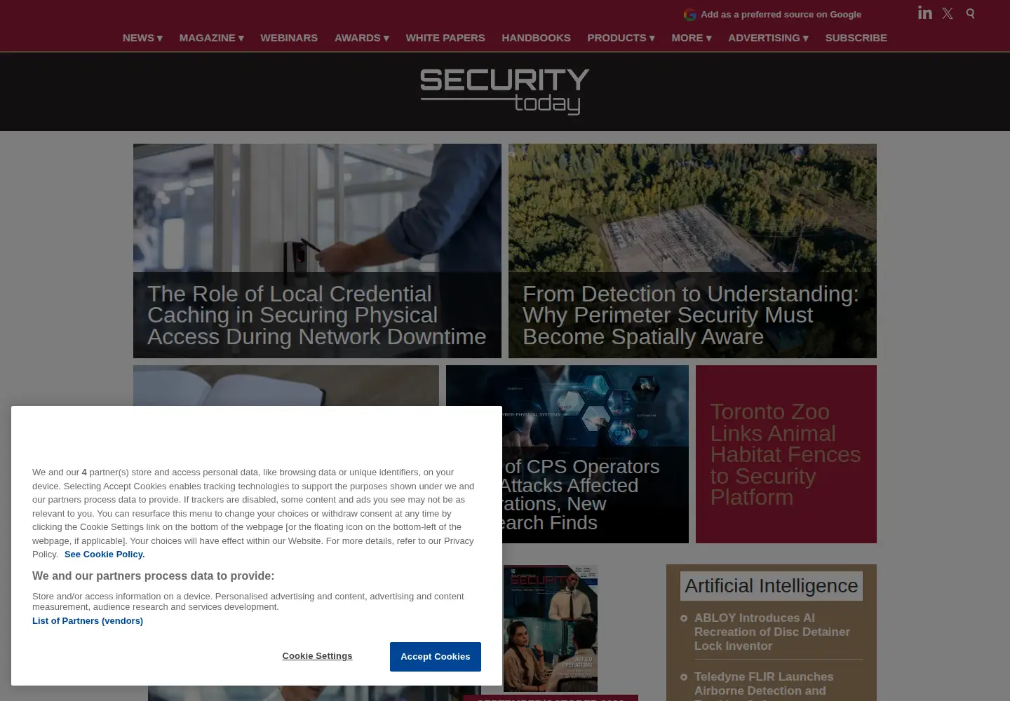 Screenshot of securitytoday.com