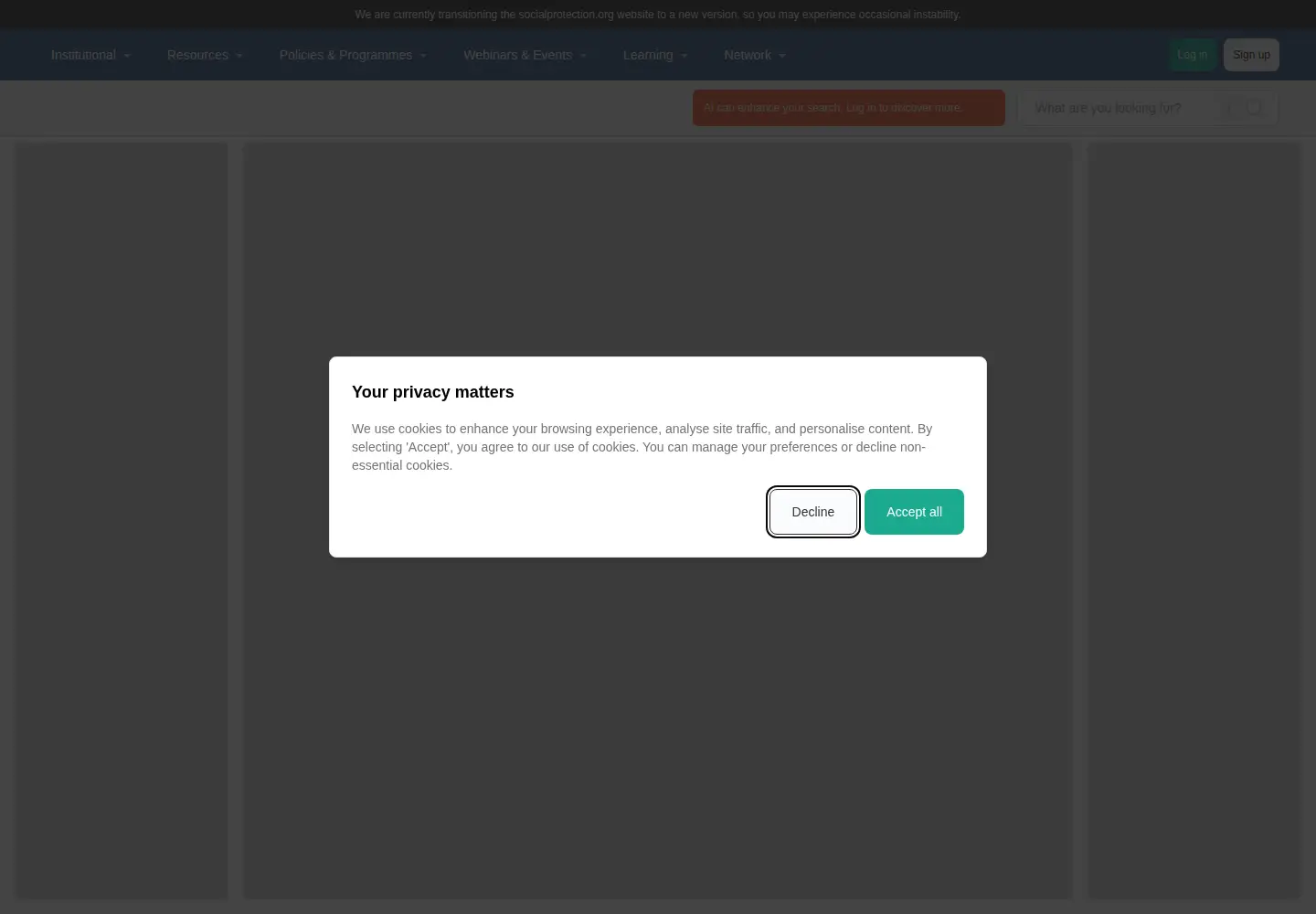 Screenshot of socialprotection.org