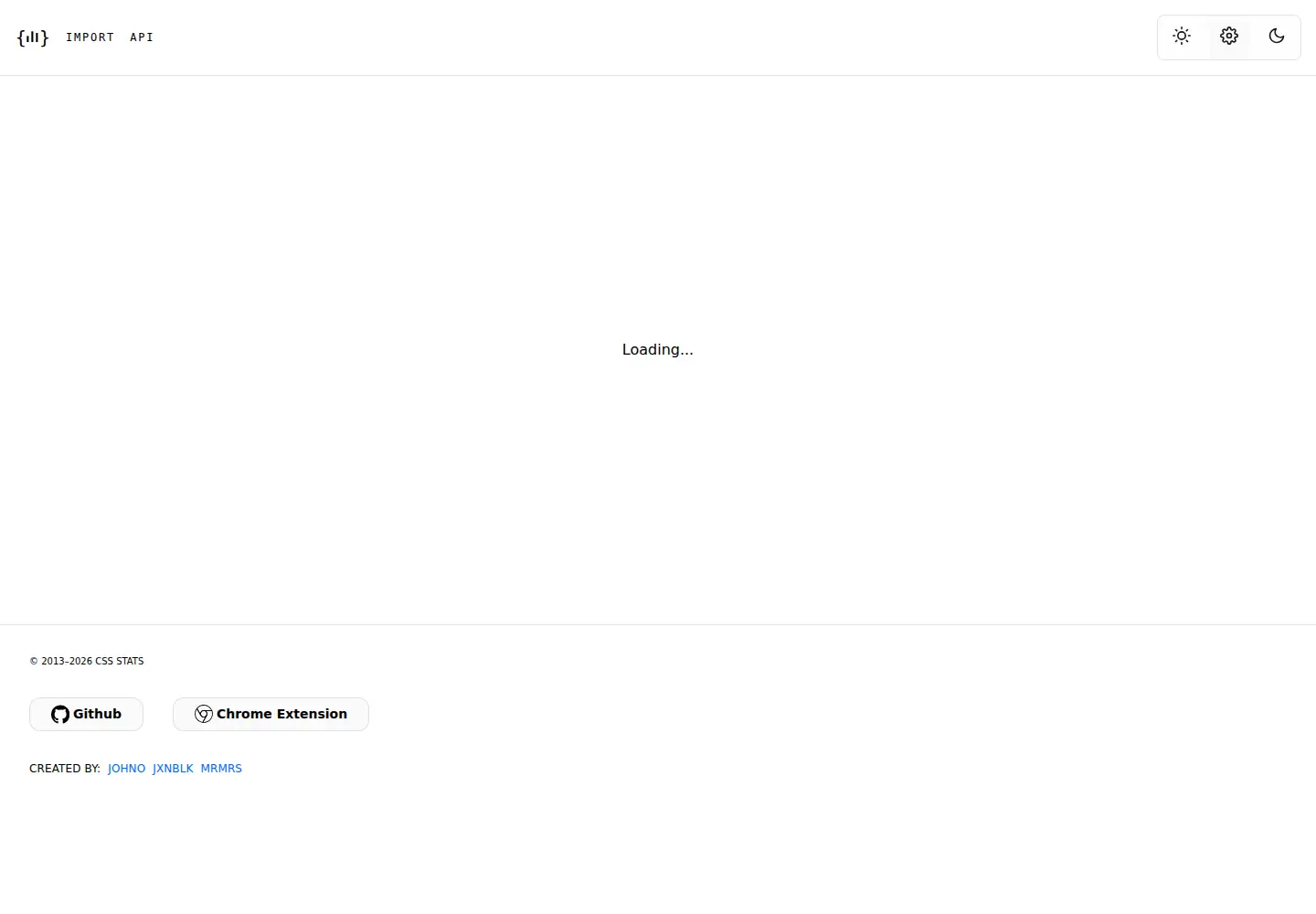 Screenshot of cssstats.com