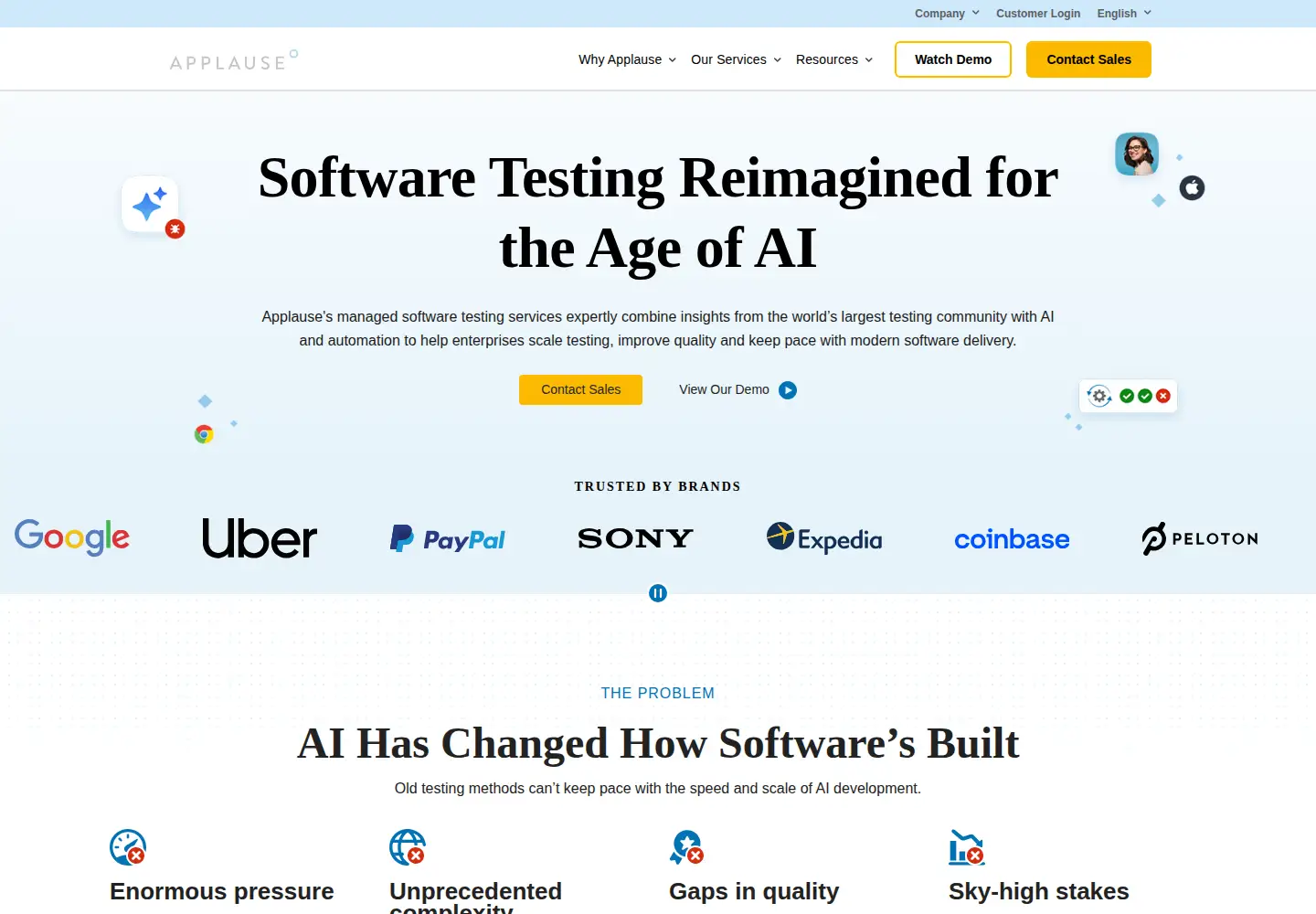 Screenshot of applause.com