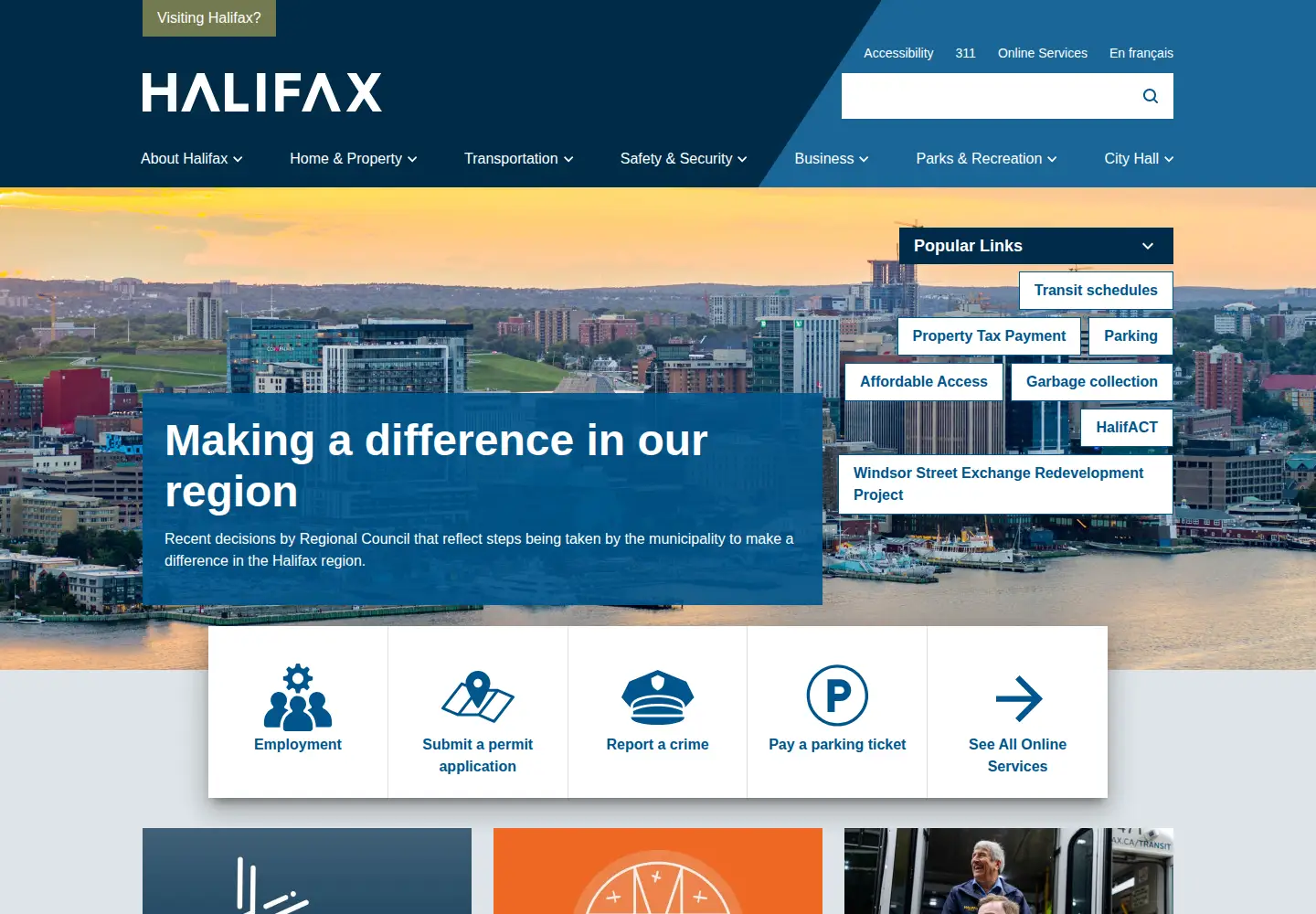 Screenshot of halifax.ca
