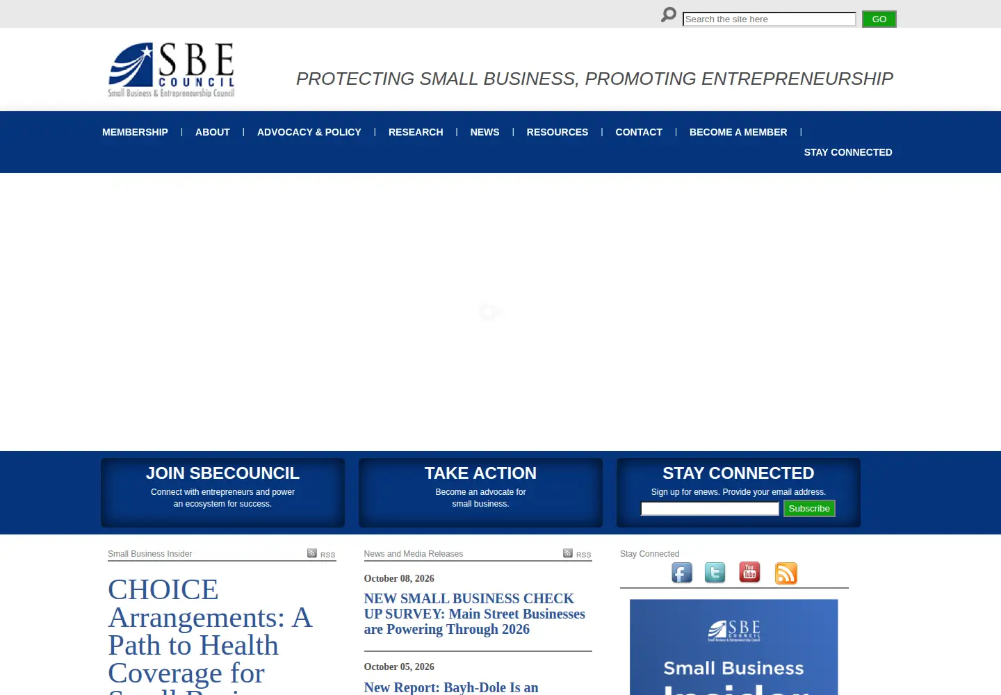 Screenshot of sbecouncil.org