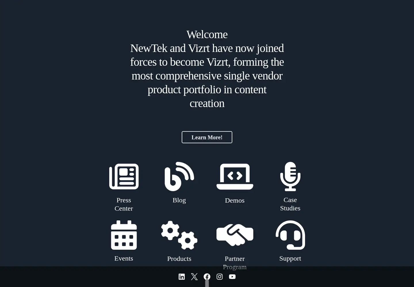 Screenshot of newtek.com