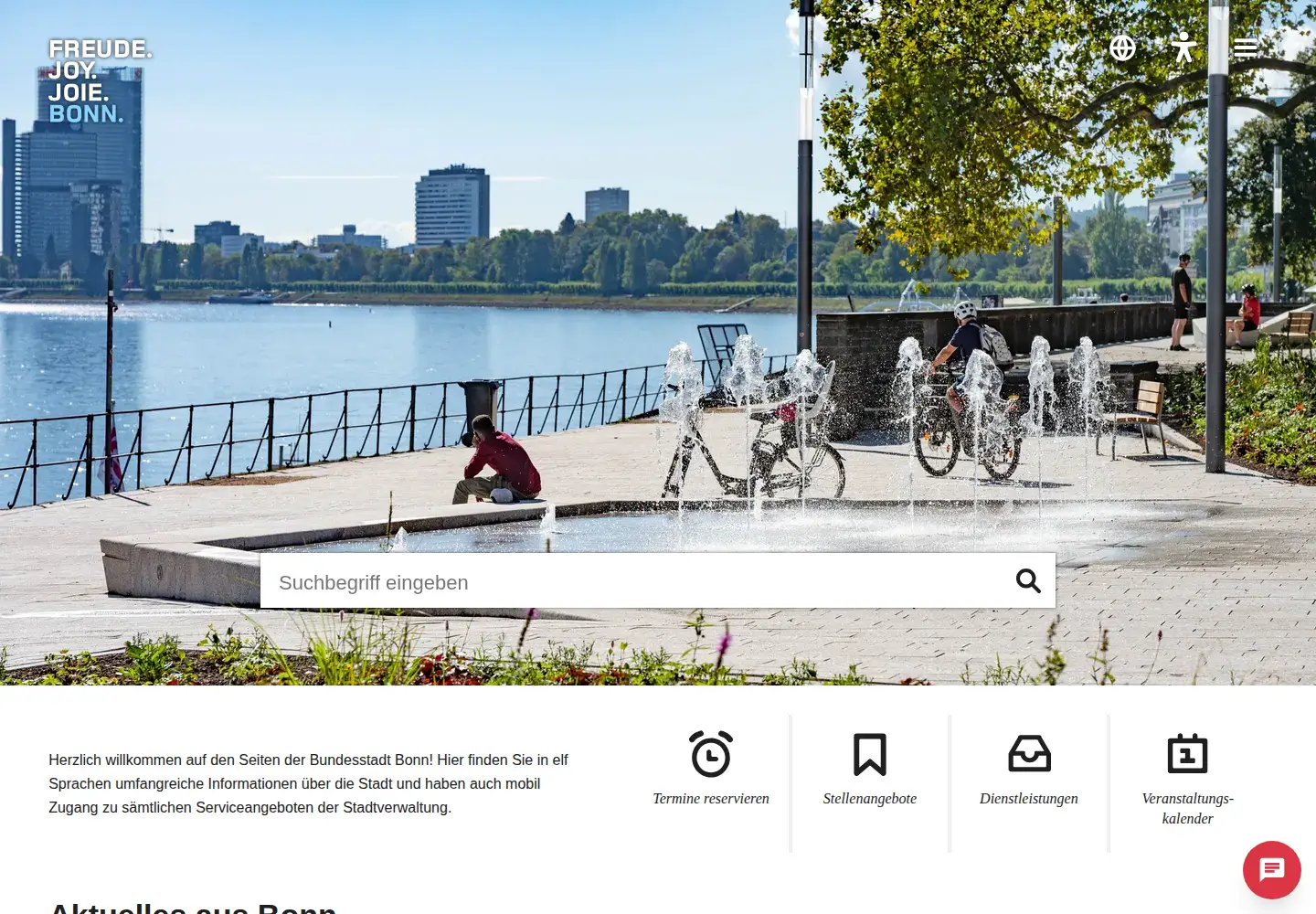 Captured homepage of bonn.de in the current scan
