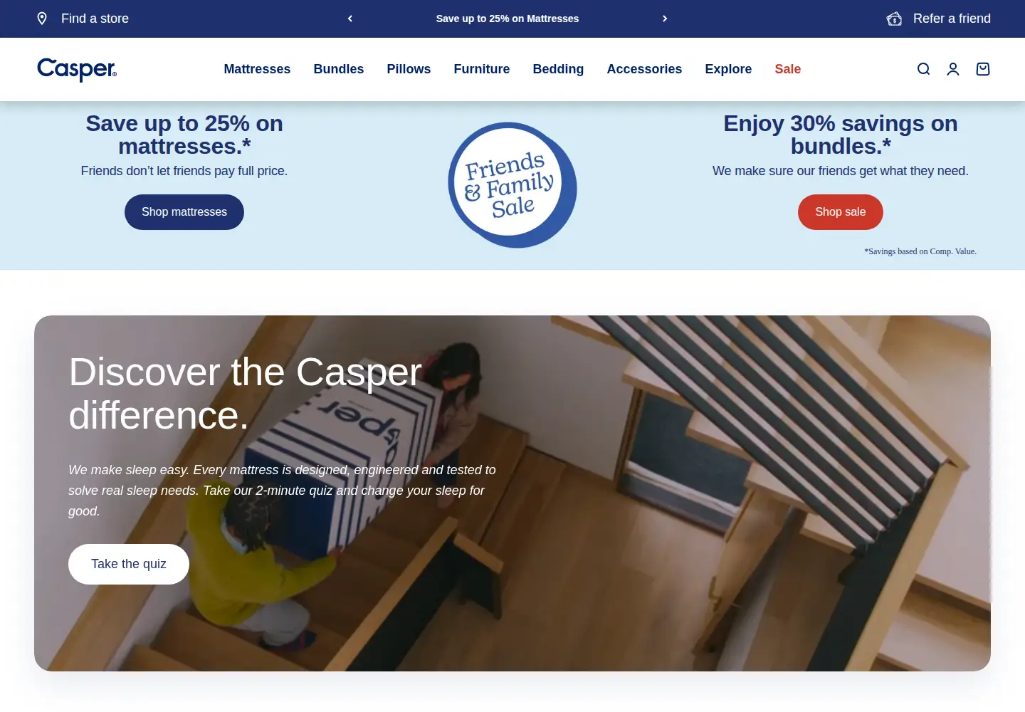 Screenshot of casper.com