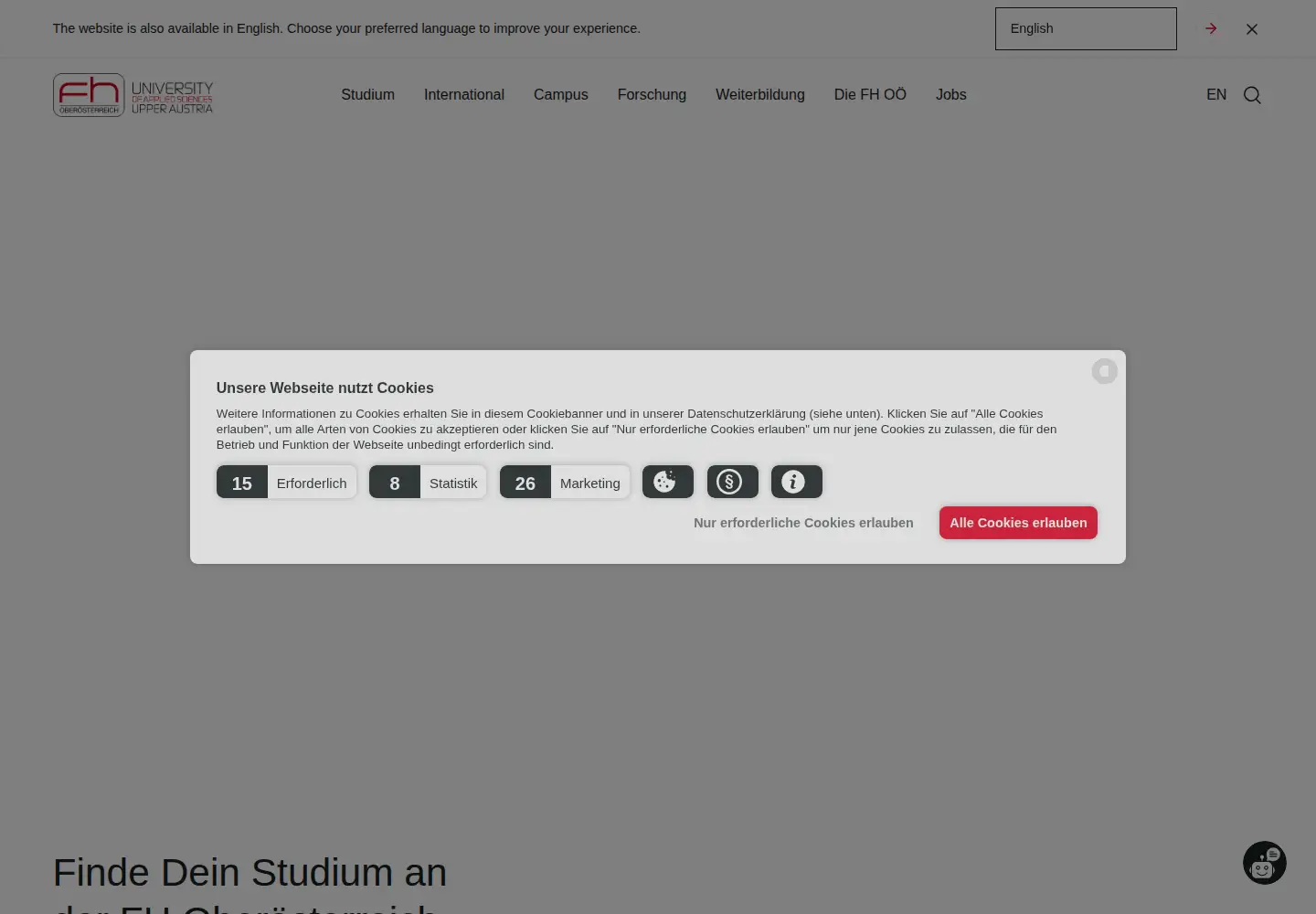 Screenshot of fh-ooe.at