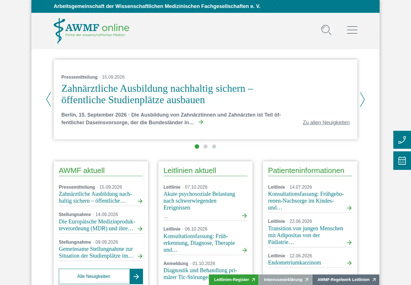 Screenshot of awmf.org