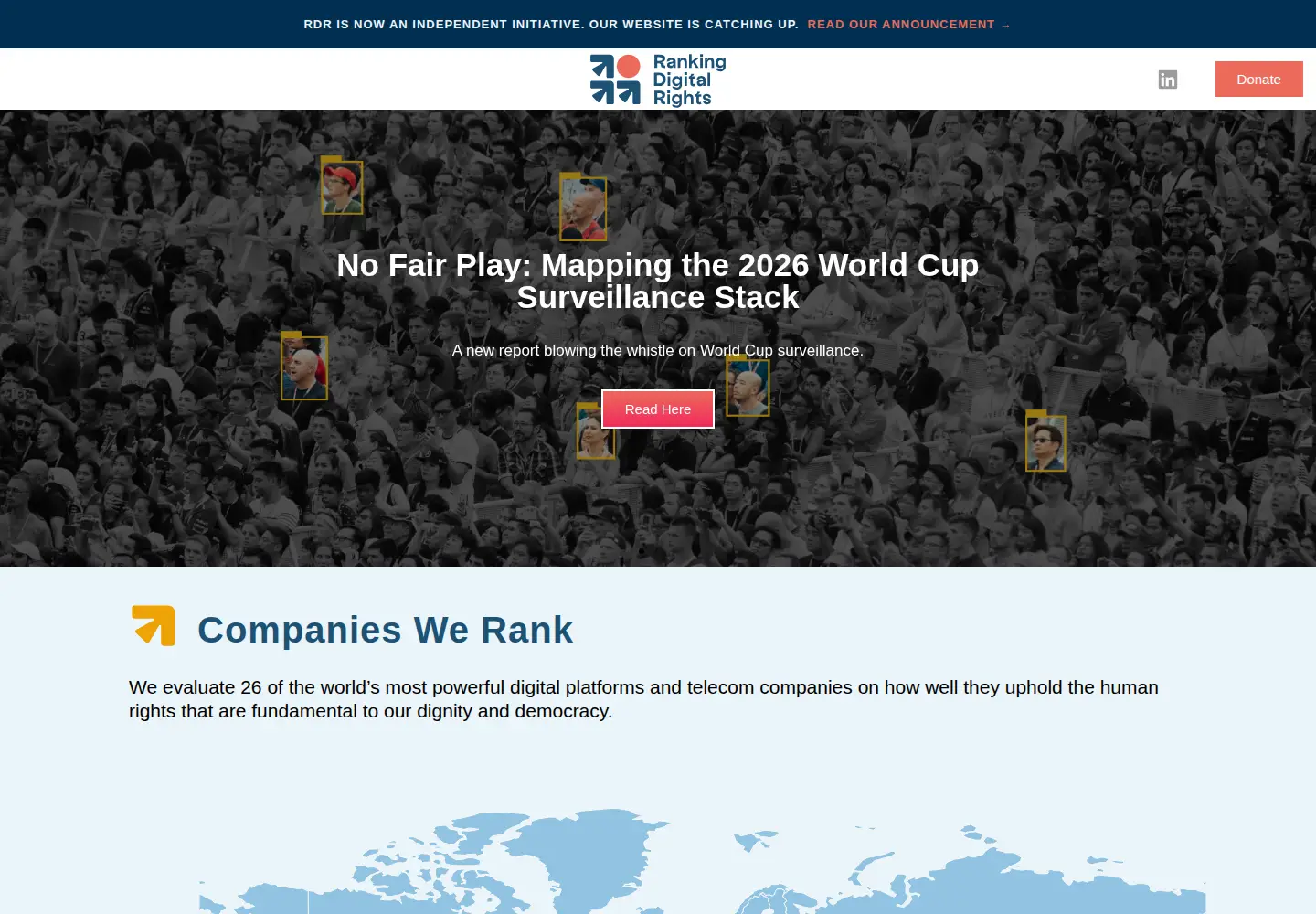 Captured homepage of rankingdigitalrights.org in the current scan