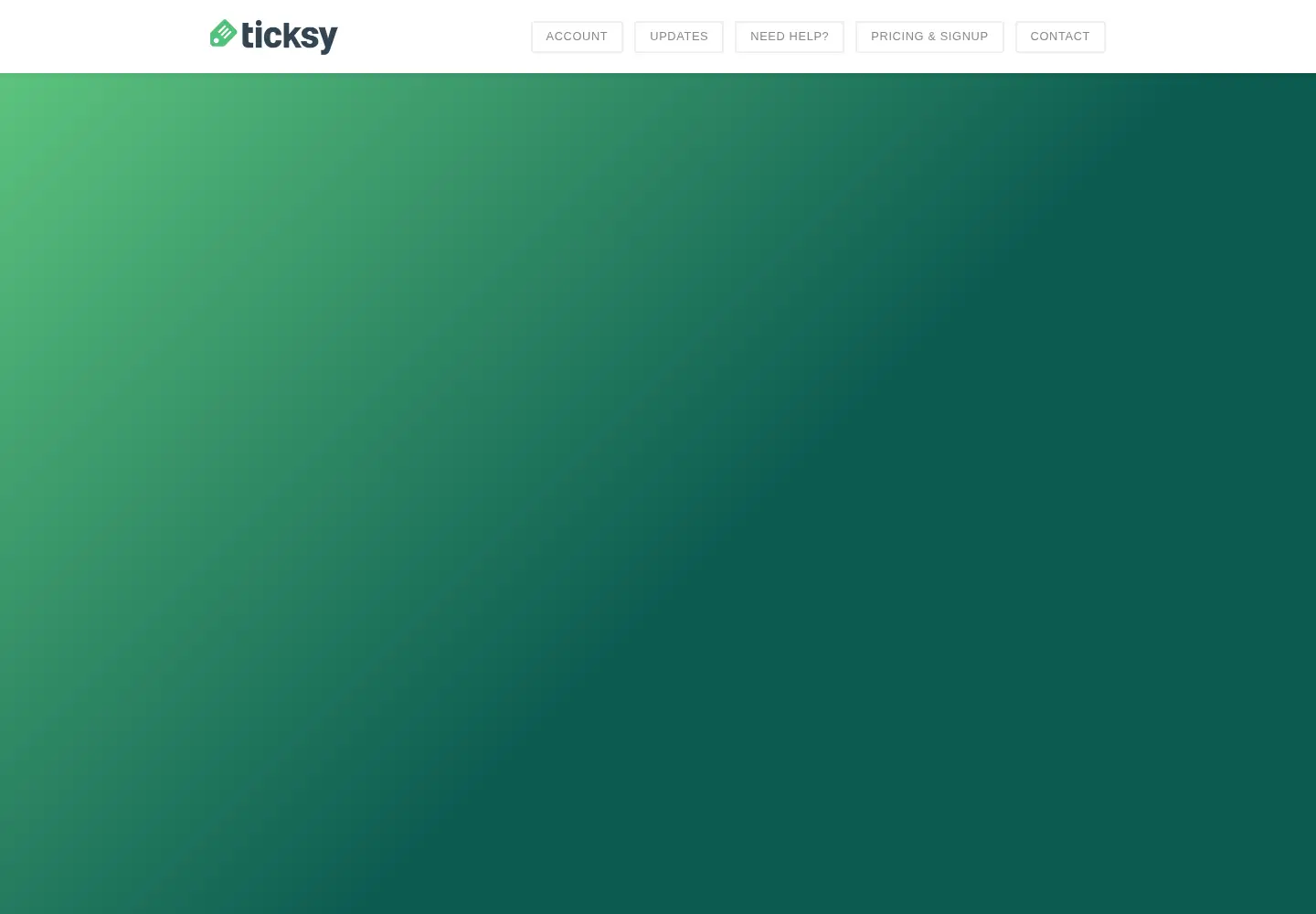 Captured homepage of ticksy.com in the current scan