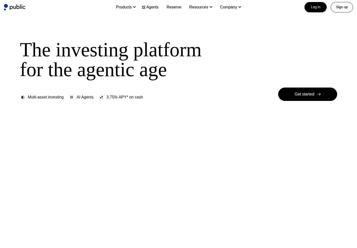 Captured homepage of public.com in the current scan