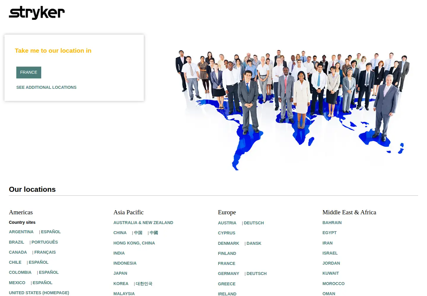 Screenshot of stryker.com