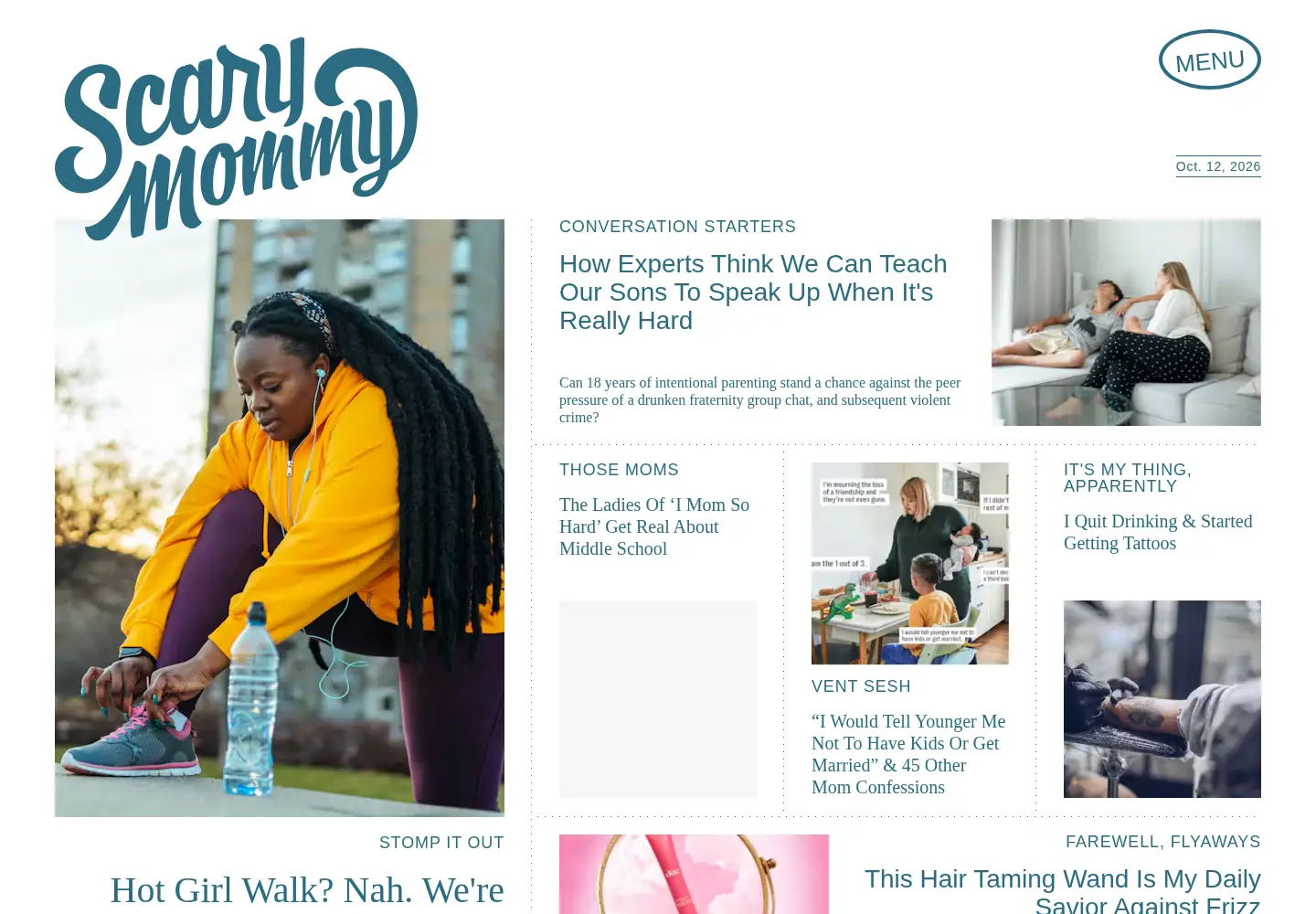 Captured homepage of scarymommy.com in the current scan