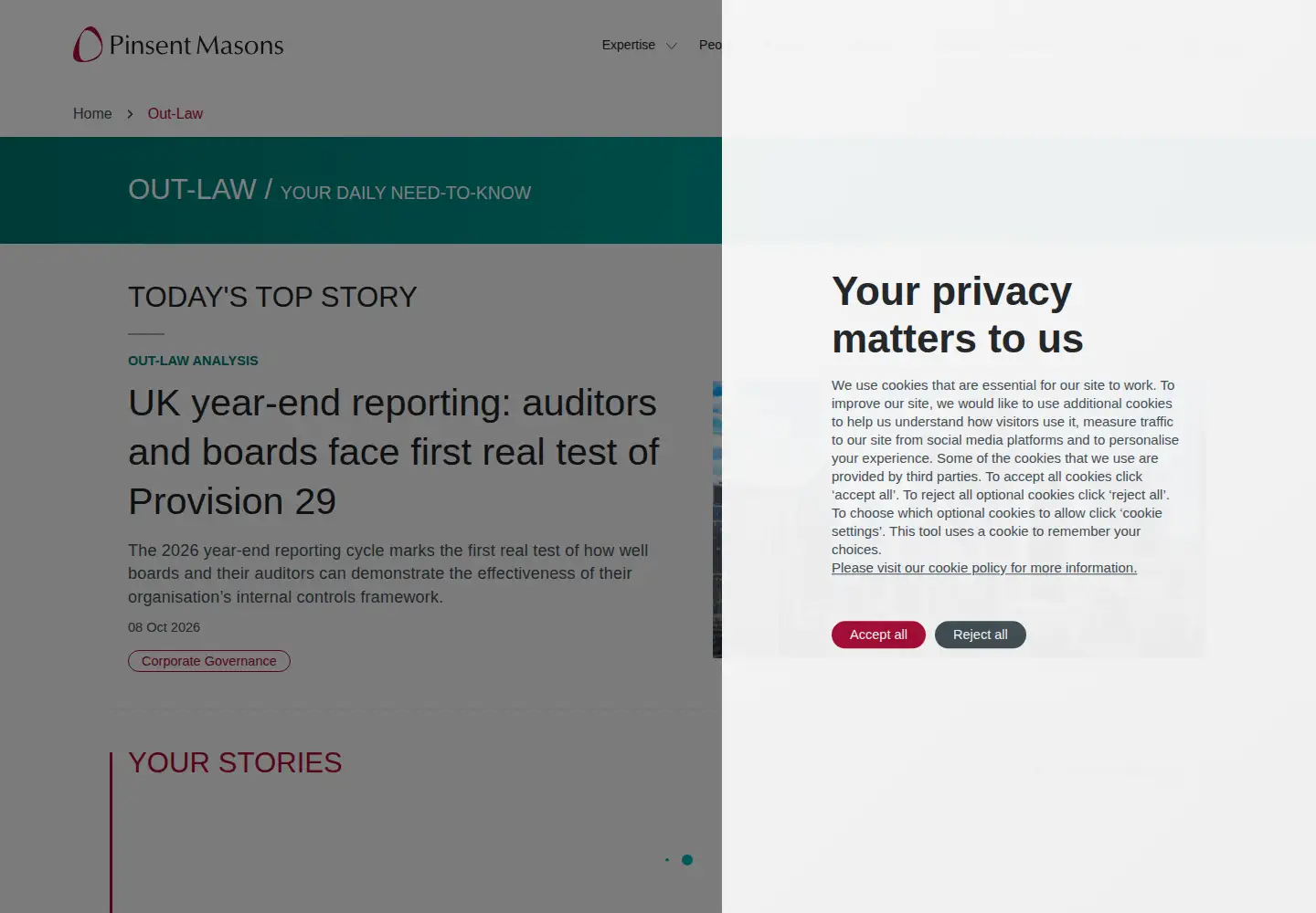 Screenshot of out-law.com