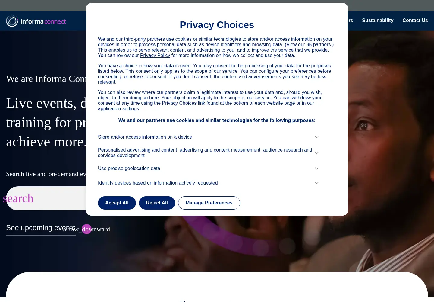 Screenshot of informaconnect.com