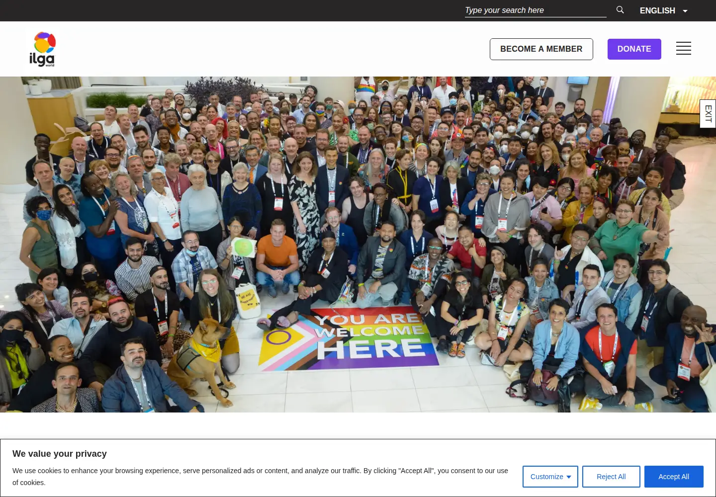 Screenshot of ilga.org