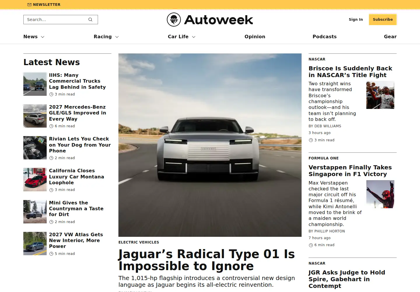 Screenshot of autoweek.com