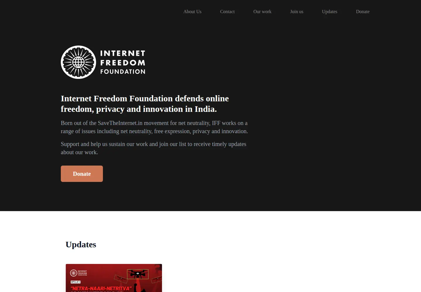 Screenshot of internetfreedom.in