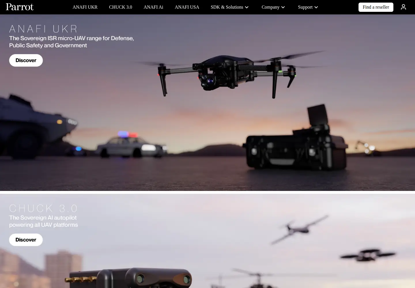 Screenshot of parrot.com