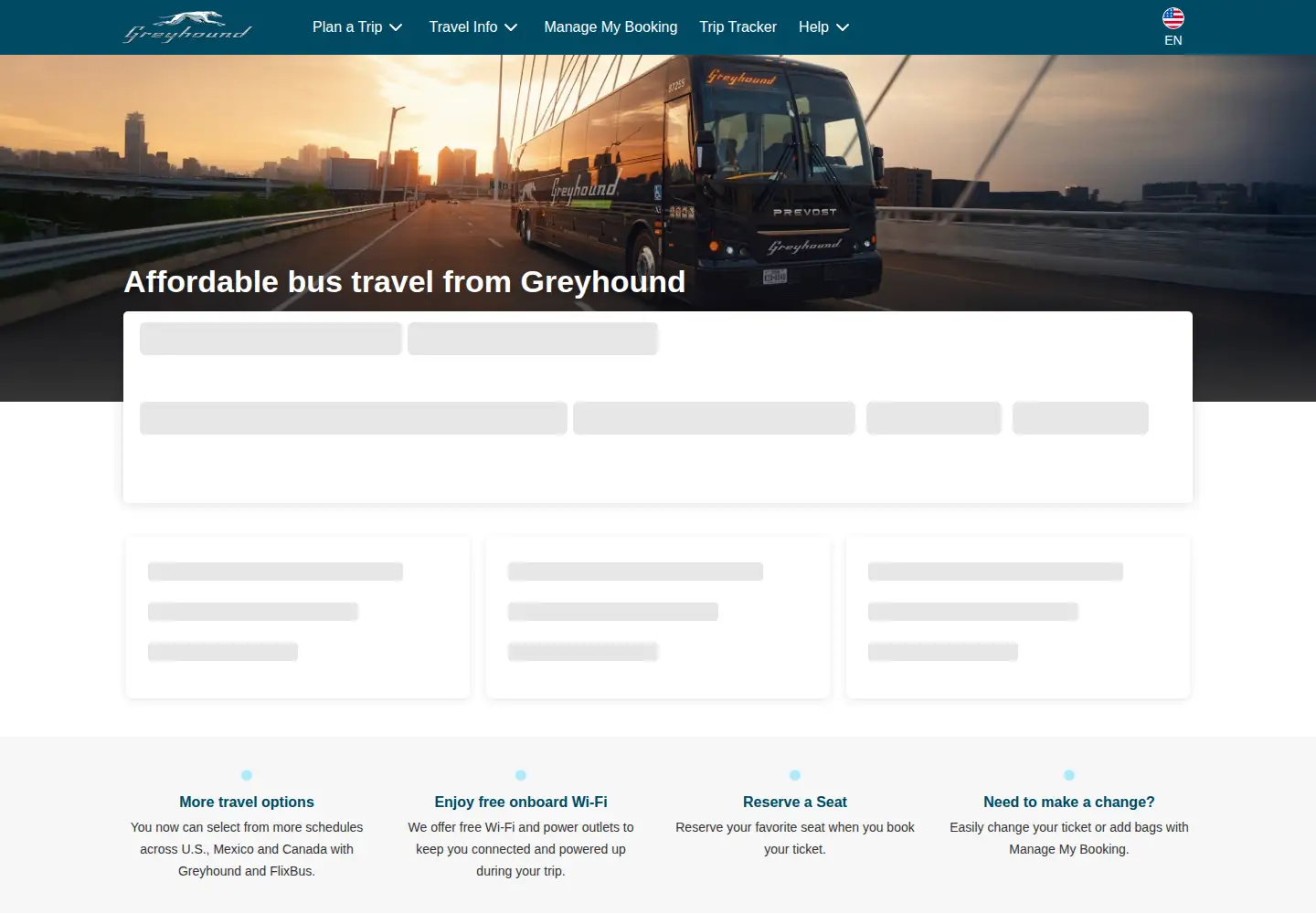 Screenshot of greyhound.com