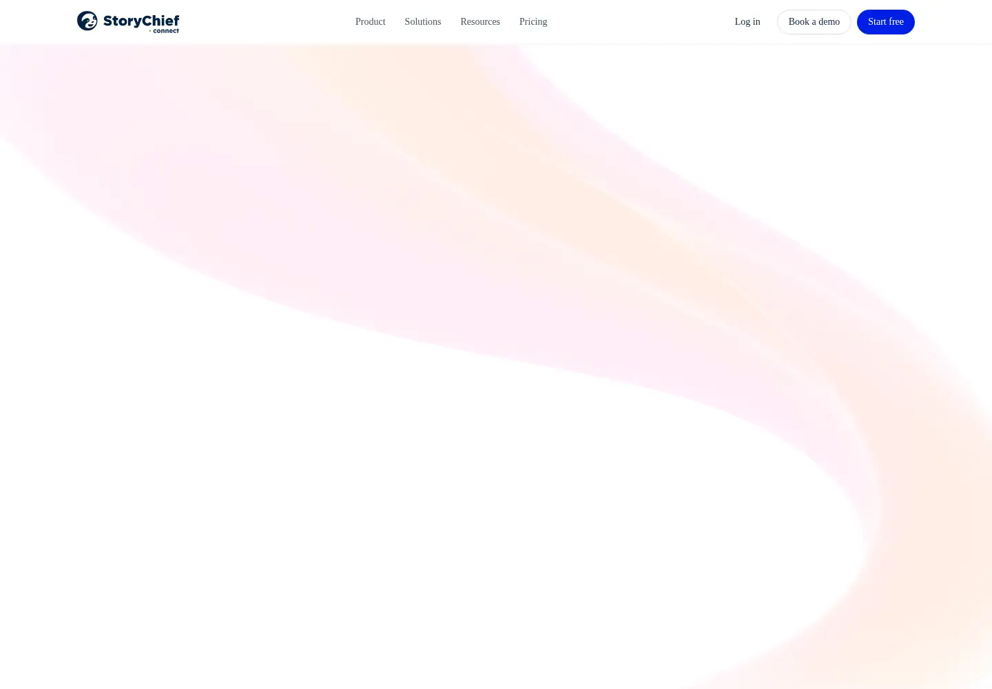 Captured homepage of storychief.io in the current scan