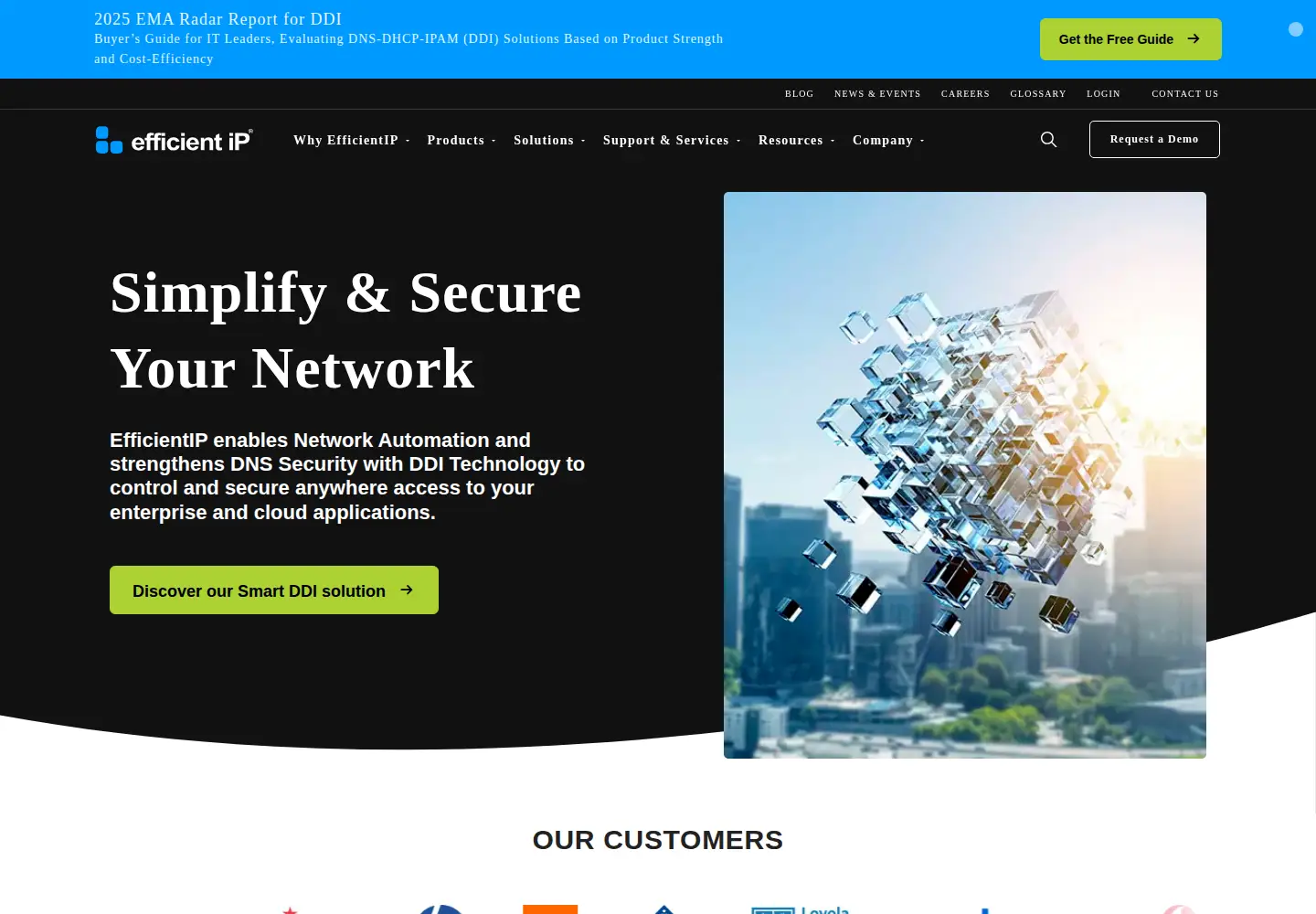 Captured homepage of efficientip.com in the current scan