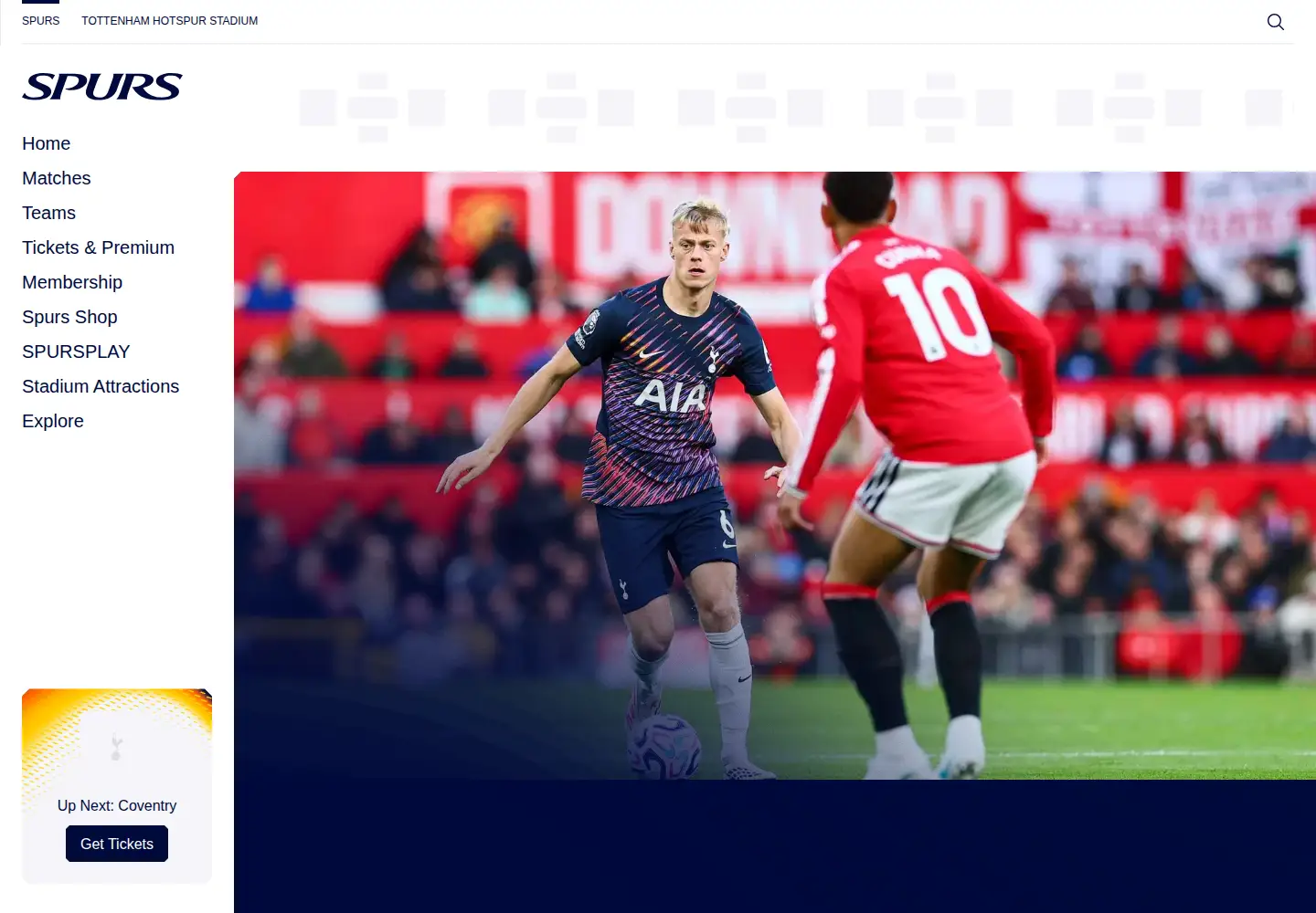 Captured homepage of tottenhamhotspur.com in the current scan