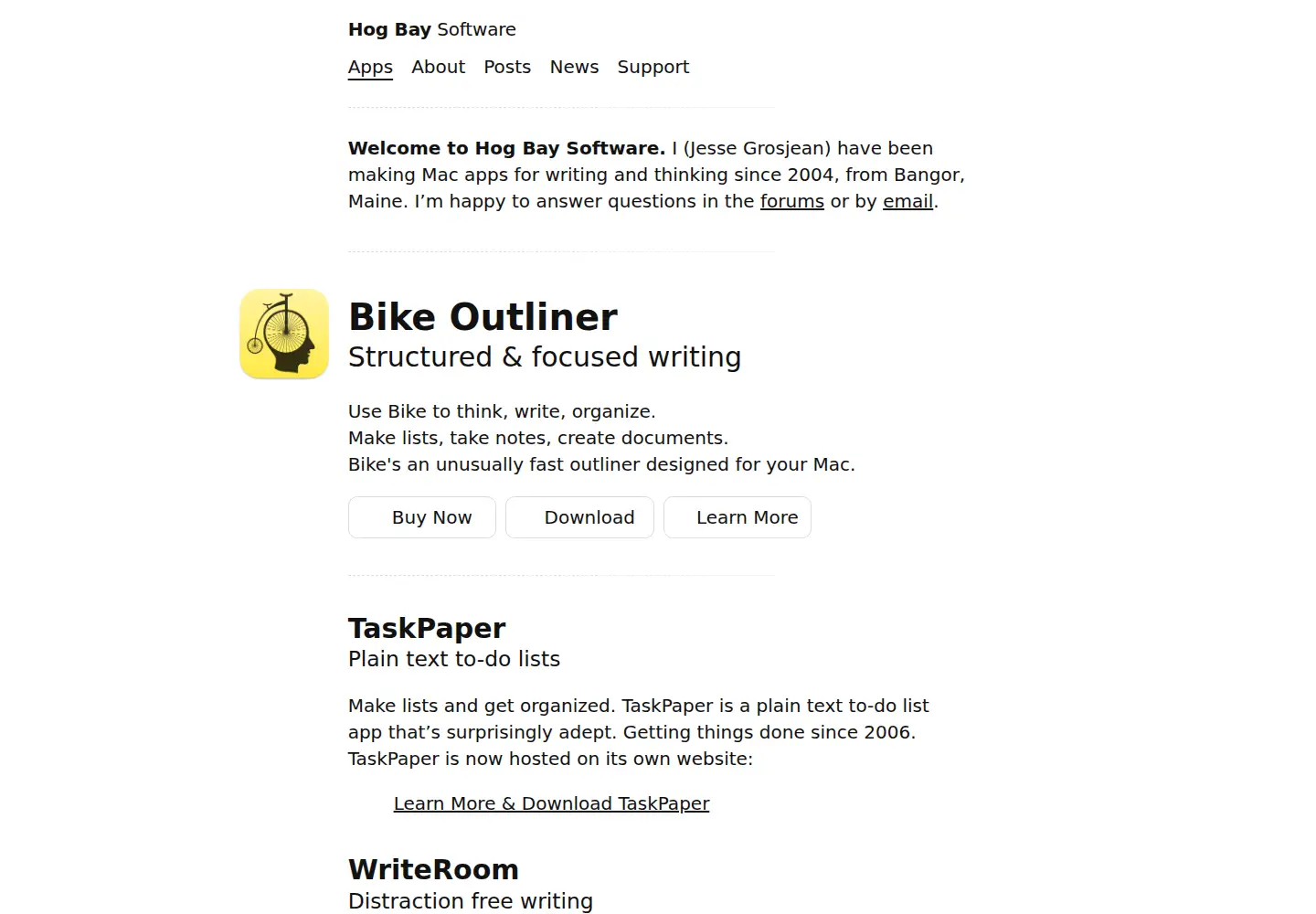 Screenshot of hogbaysoftware.com