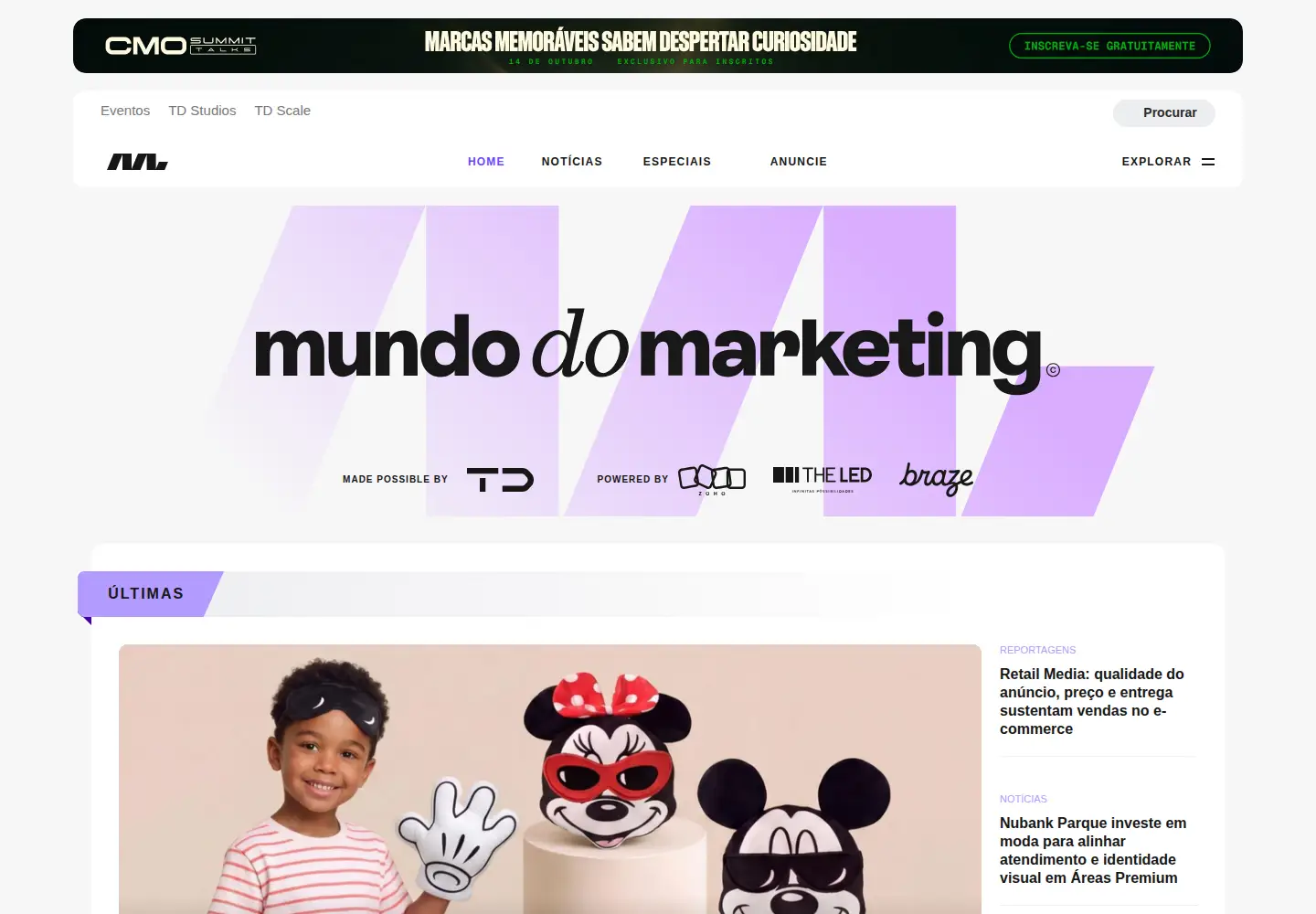 Captured homepage of mundodomarketing.com.br in the current scan