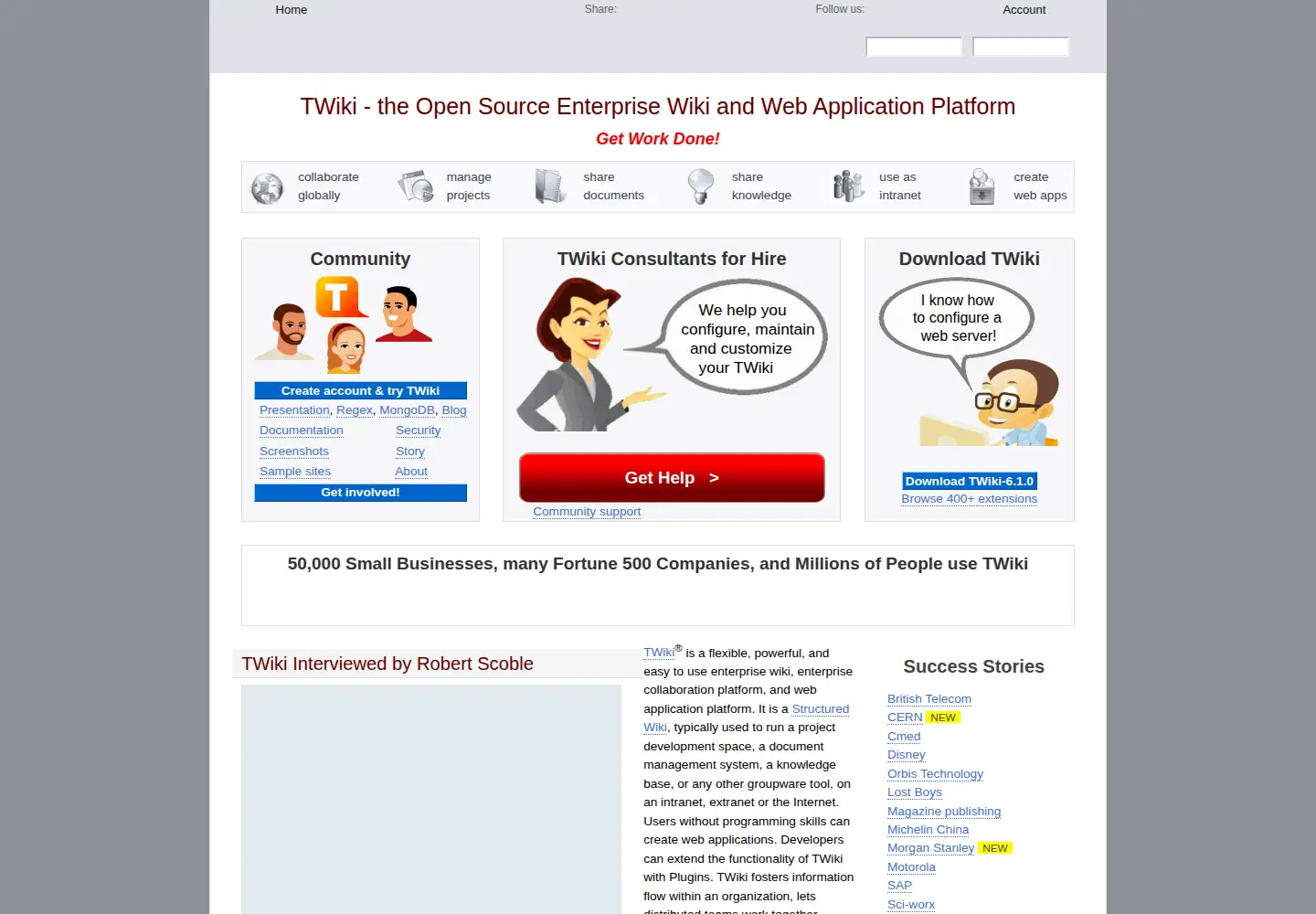 Screenshot of twiki.org