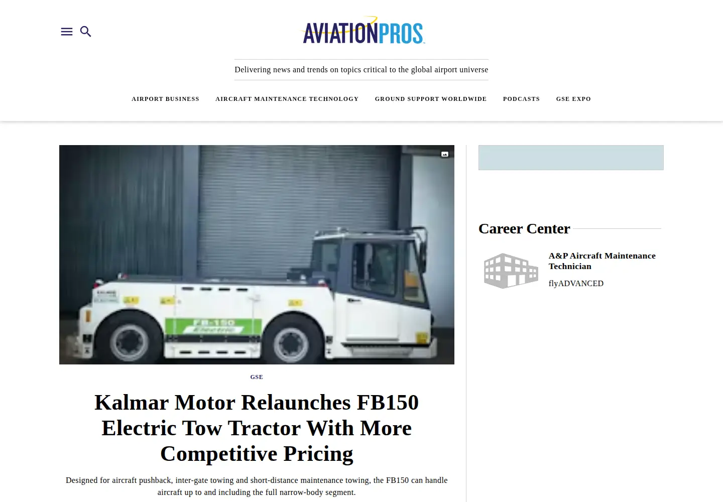 Captured homepage of aviationpros.com in the current scan