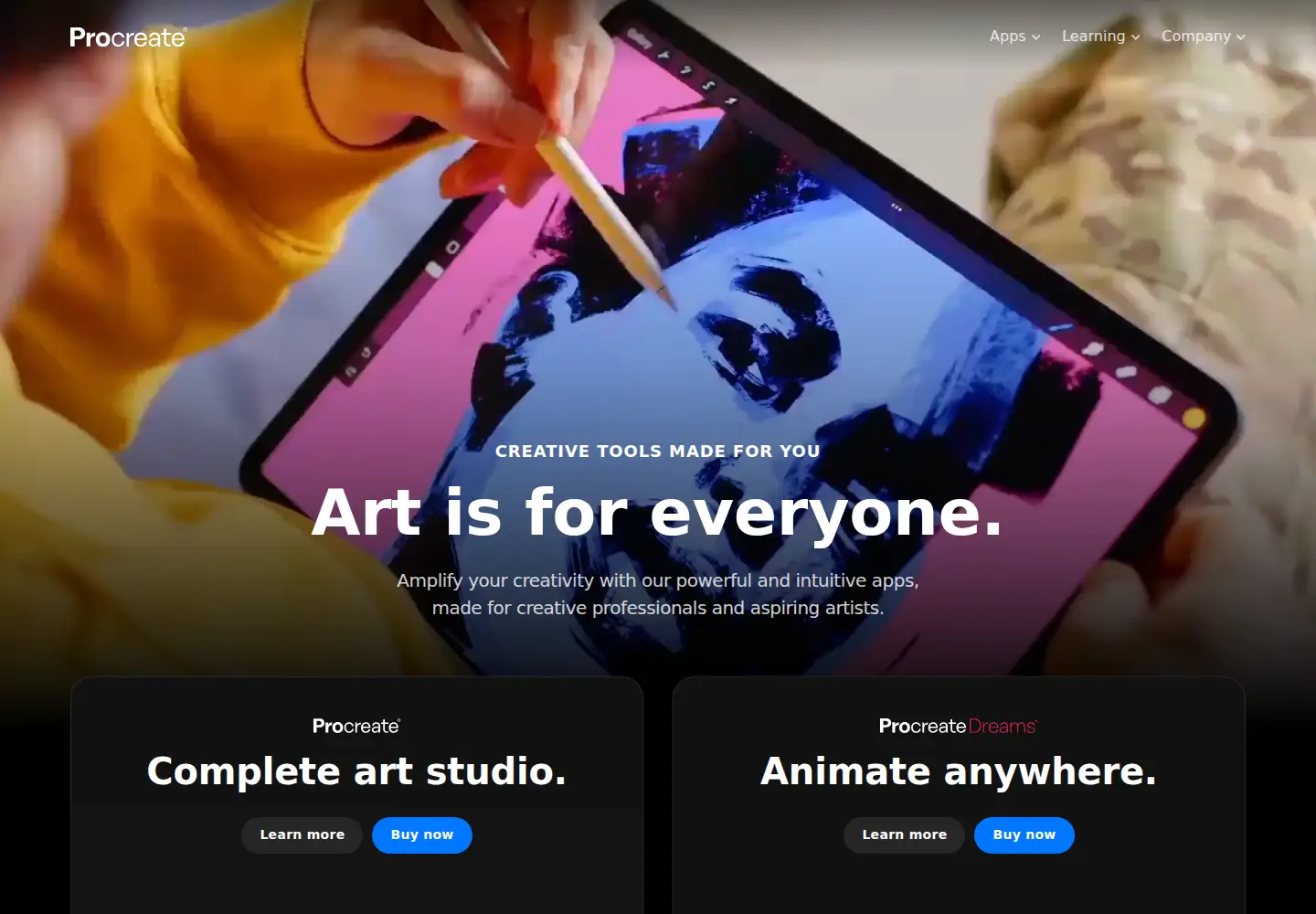 Screenshot of procreate.art