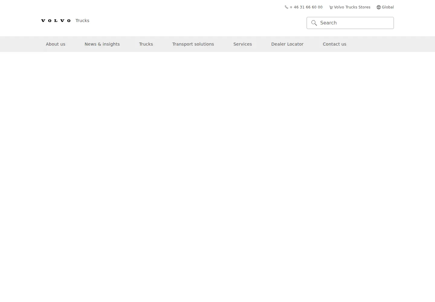 Captured homepage of volvotrucks.com in the current scan
