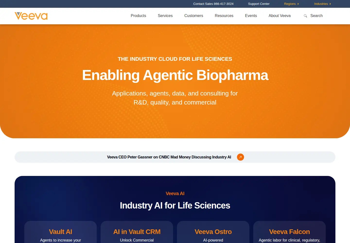 Captured homepage of veeva.com in the current scan