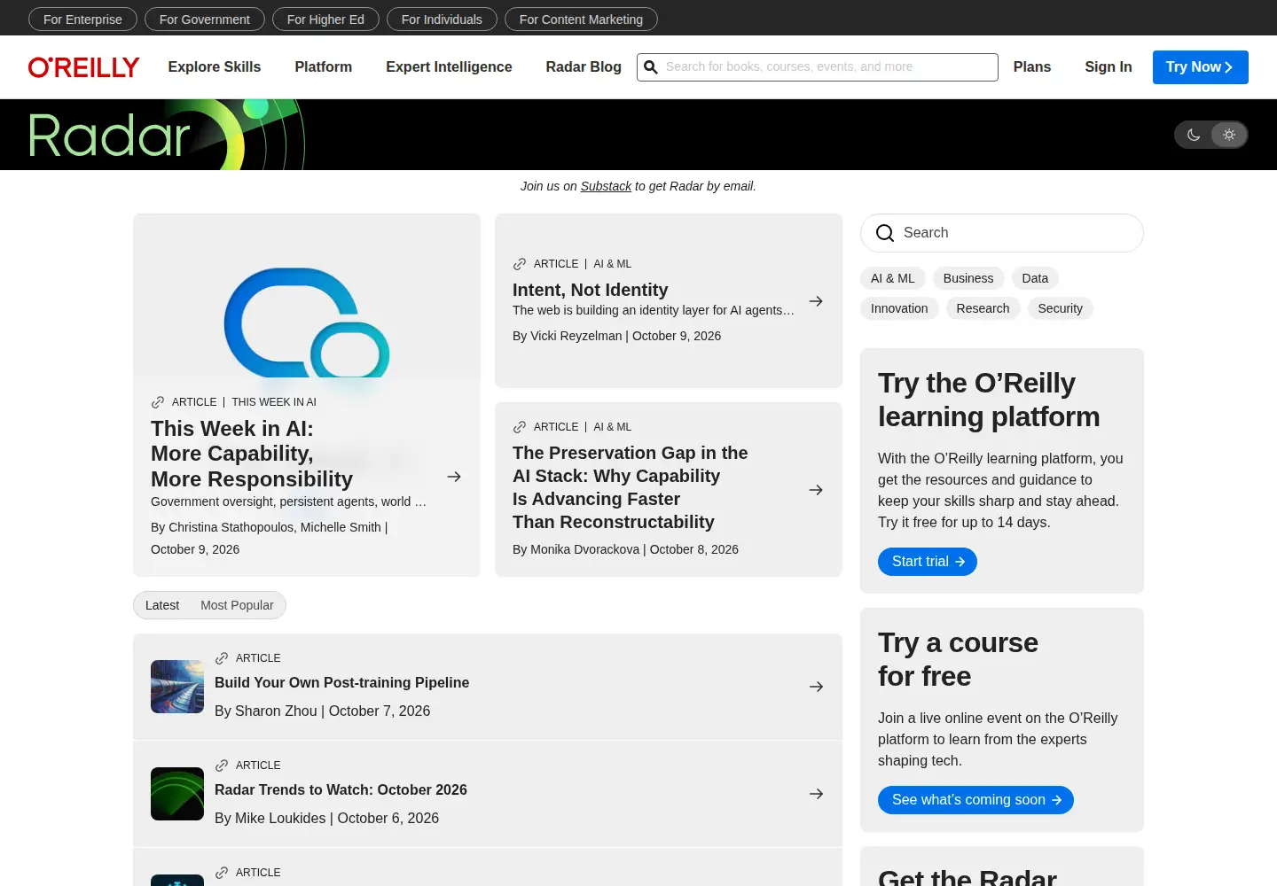 Screenshot of onlamp.com