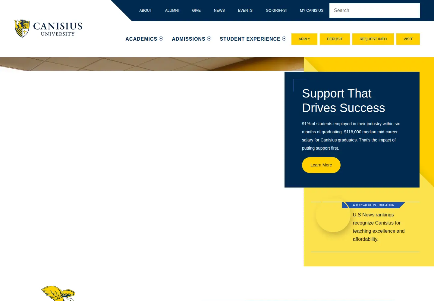 Screenshot of canisius.edu